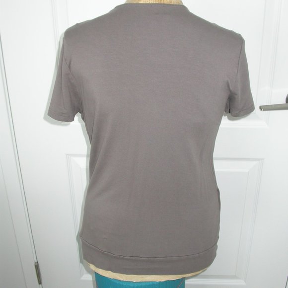 Taupe Cross Over Tee Shirt - Picture 6 of 6